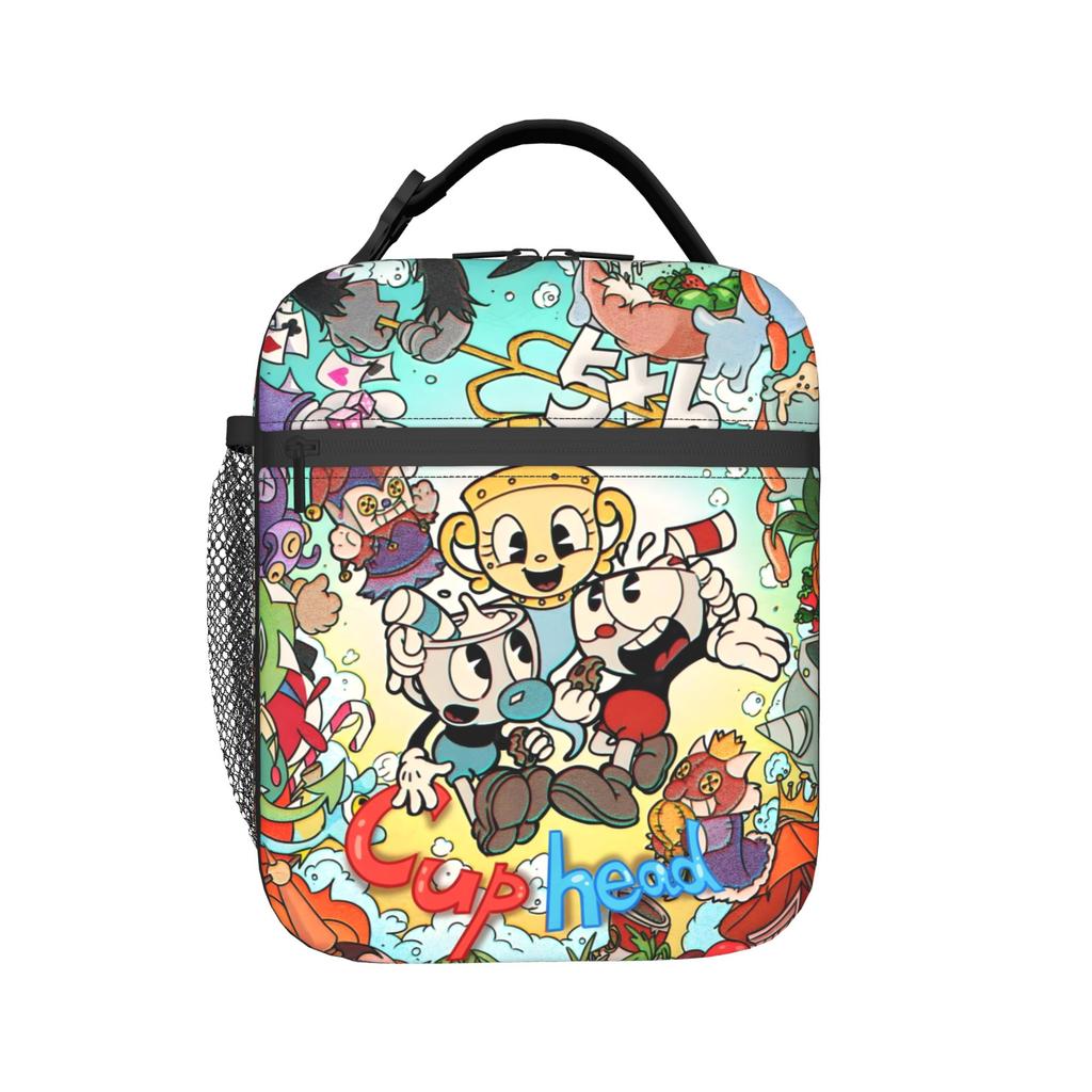Custom Cupheads Lunch Bag Women Cooler Thermal Insulated Lunch Box for Student School