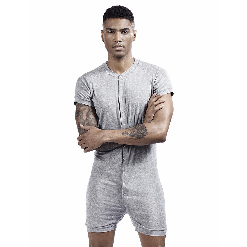 Herren Silky Low-Cut Träger Bodysuit mit Beutel