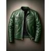 Men's European and American winter locomotive style men's leather jacket fashion slim jacket men's jacket thickened