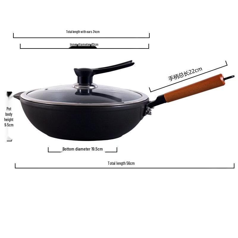 Wutuo Ceramic Non-Coated Wok
