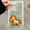 Lucky Gold Horse Water Texture Phone Case for iphone 17 Air 16 15 14 13 11 12 Pro Max 7 8 Plus X XS XR SE 2022 2020 16e Cover