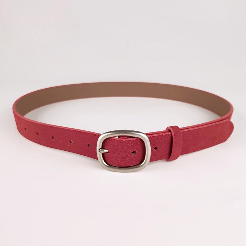 

Матовая замшевая кожа с обратной стороны Натуральная кожа Женский ремень Коровья кожа Ретро Подходит к джинсам Кожаный ремень высокого класса 105cm