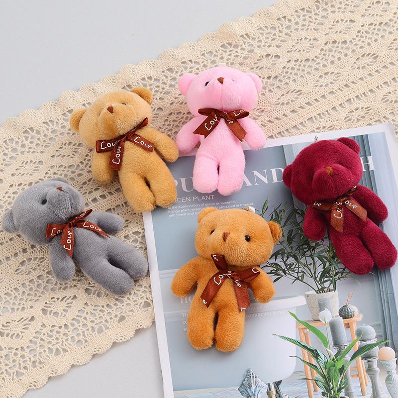 10Pcs Teddy Bear Doll Pendant Plush Toy Colorful Teddy Plush Keychain Soft Stuffed Bear Toy For Girls Bag Pendent Children Gifts
