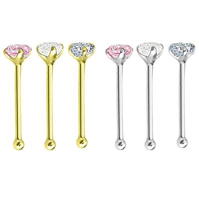 3 pezzi/set gioielli per piercing al corpo in acciaio inossidabile con zirconi cubici da donna