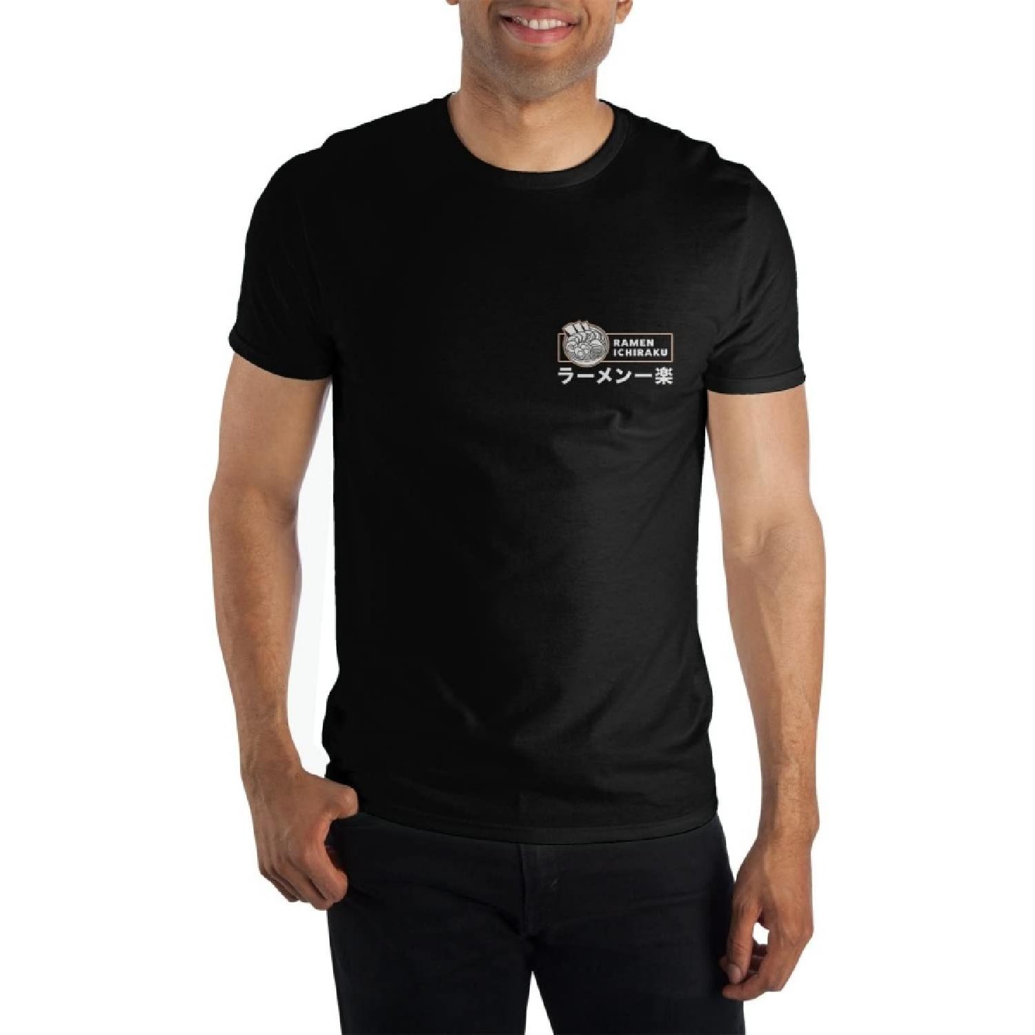 Bioworld Naruto Eating Ramen Ichiraku Kanji Black T-Shirt S чёрный
