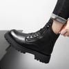 2025 Genuine Leather Mens Boots Luxury Brand Casual Boots New Thick Bottom Men Ankle Boots Italian Designer Punk Motorcycle Boot