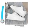Men's White Korean Style Casual Leather Skate Shoes - Breathable, Non-Slip, Thick-Soled