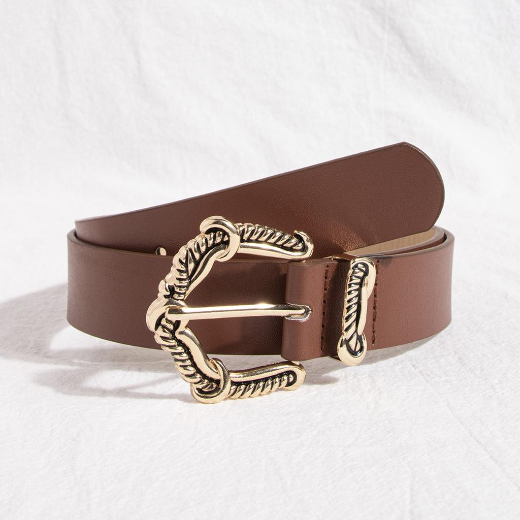 New Ladies Chic Fashion Pin Buckle Glossy Multi-color Elegant European and American Exquisite Belt Gold Buckle Simple Engraving