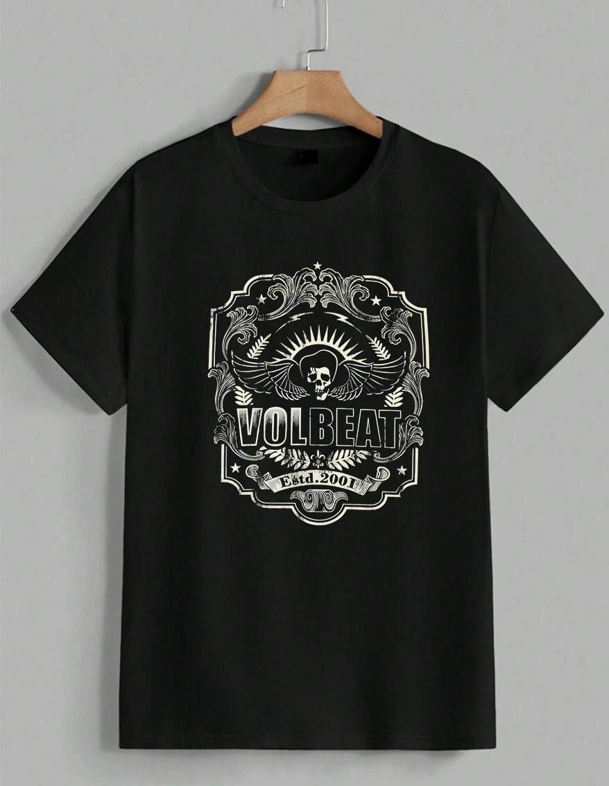 Volbeat Band Estd 2001 Skull Wings Rock Heavy Metal Graphic Tee T-Shirt Unisex XXXL