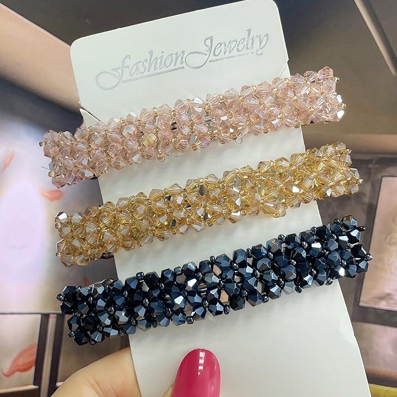 Korean Crystal Spring Hair Clips Pins Pearl Hair Barrettes For Women Girl Headband Simple Hair Accessories Headwear