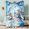 Wuthering Waves Cartethyia Anime Game Throw Lightweight 240g Flannel Blanket Soft Skin-friendly for Summer Cooling