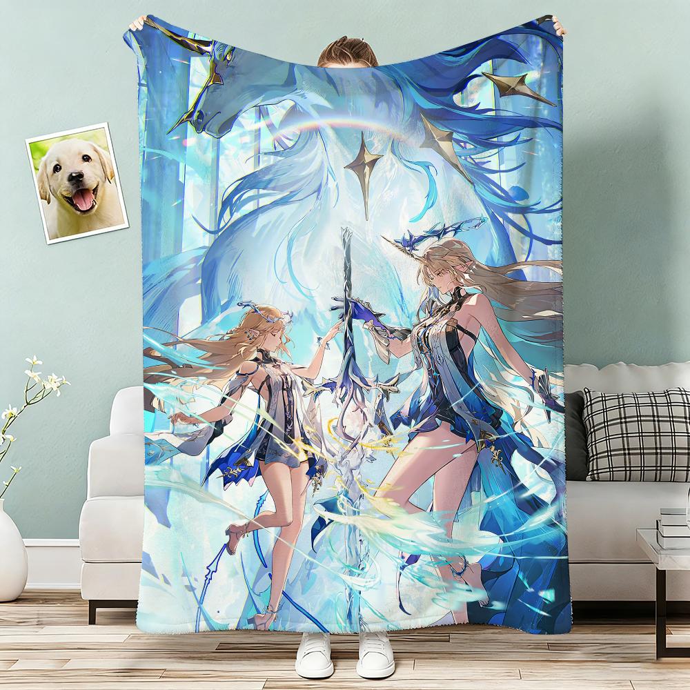Wuthering Waves Cartethyia Anime Game Throw Lightweight 240g Flannel Blanket Soft Skin-friendly for Summer Cooling