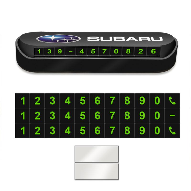 1Pcs Car Temporary Parking Card Plate Badge Car Styling For Subaru WRX Forester Outback Crosstrek Legacy Impreza Levorg
