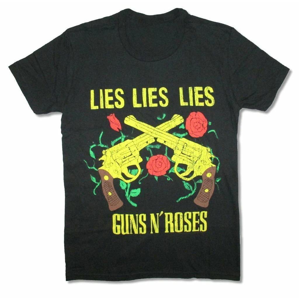 Футболка Guns N Roses Lies Lies Lies Высококачественная Роскошная Для Мужчин и Женщин Топ Y2k Лето 2026 M