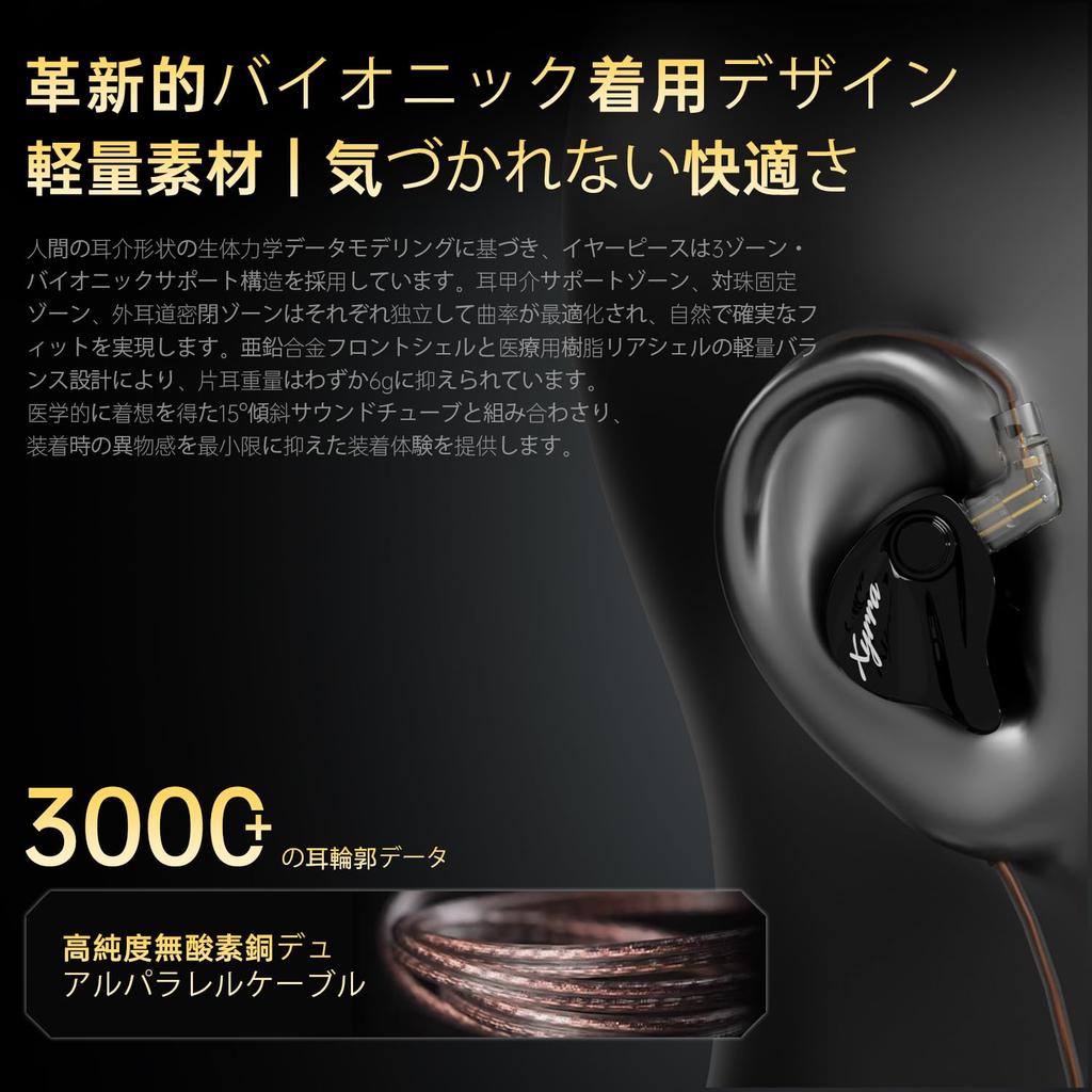 CCA Xyrra Dual Driver In-Ear Monitor Headphones 1DD 1BD Hi-Fi Clear Sound Deep Bass Wired Gaming Earphones Silver 3.5mm