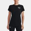 Under Armour Letter Round Neck Pullover Short Sleeve T-Shirt Women T-Shirt Black 1372682-001