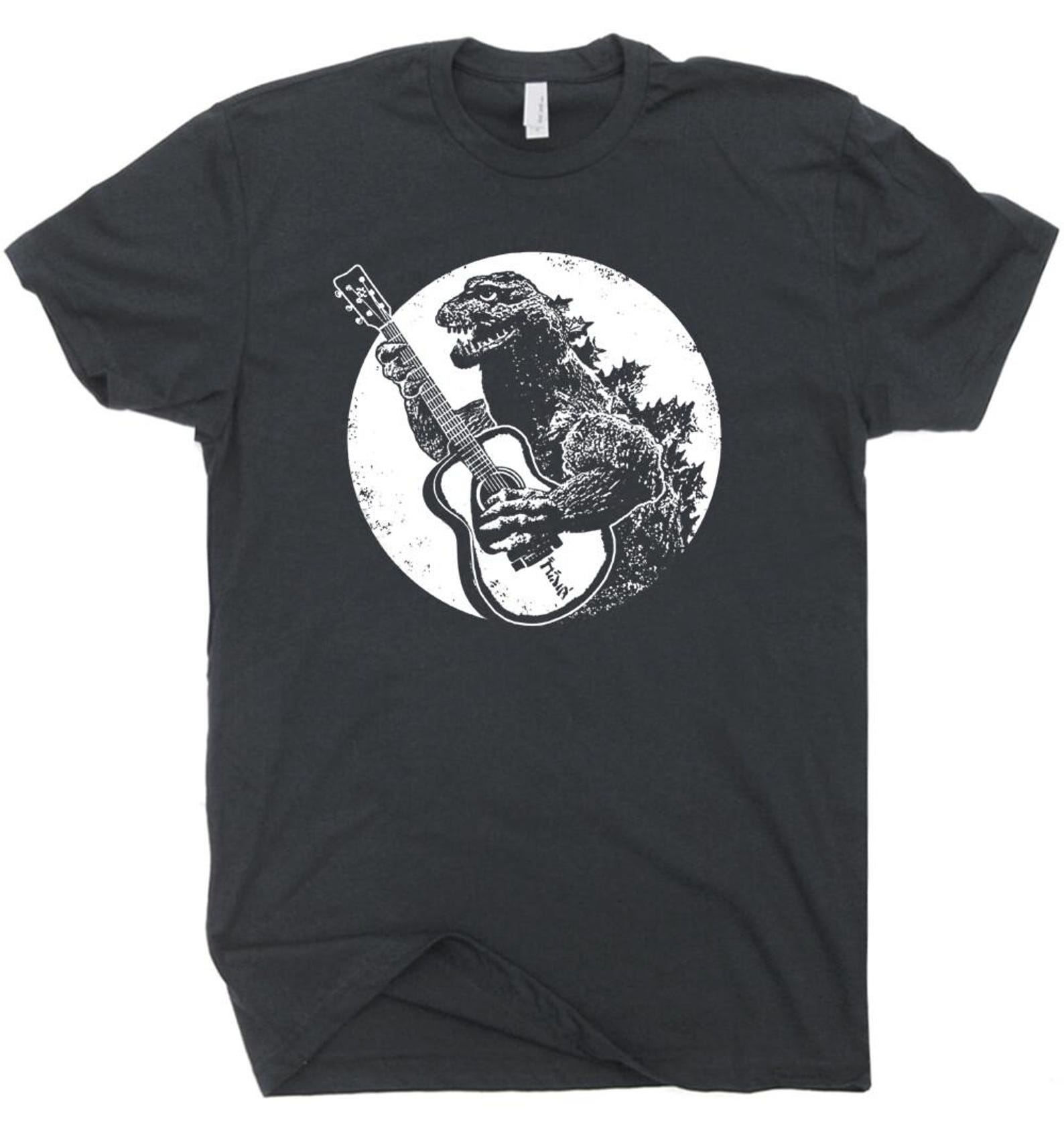 Guitar T-Shirt Dinosaur Playing Gibson Acoustic Electric Bass Men Women Japan S