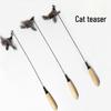 Detachable Feather & Bell Cat Wand with Wooden Handle (2-Pack)