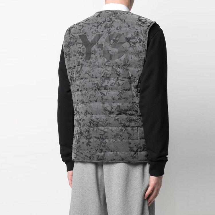 Y-3 FW21 Logo Print Padded Vest Men Vests Gray GV4181