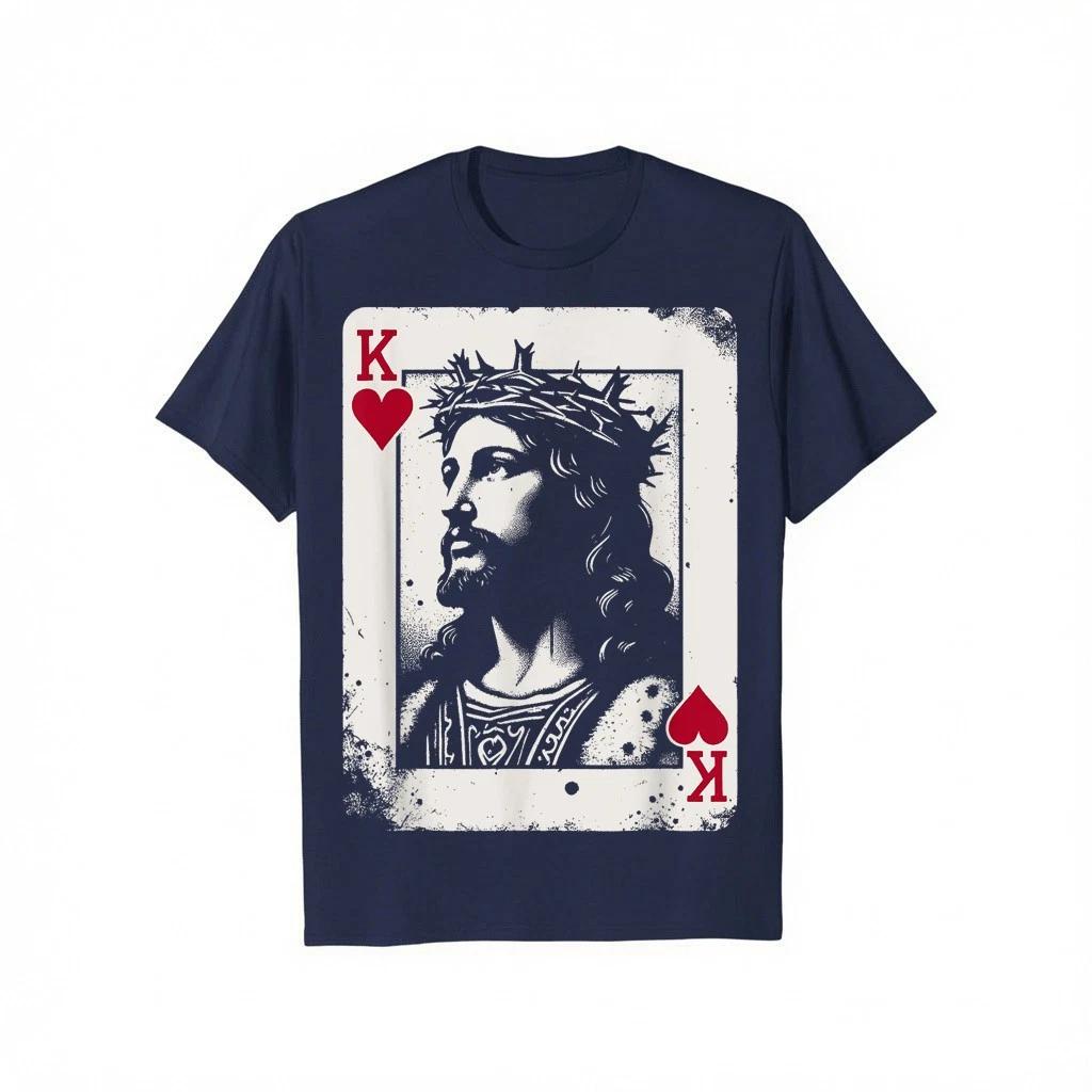 Jesus King Of Hearts - Vintage Religious Card Game Lover T-Shirt