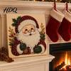 Santa Claus Christmas Tree Reindeer Wreath Sock Patterns DIY Faux Pearl Painting Art Kit Beads Craft for Holiday Diamond Adults Beginners Cute Elk