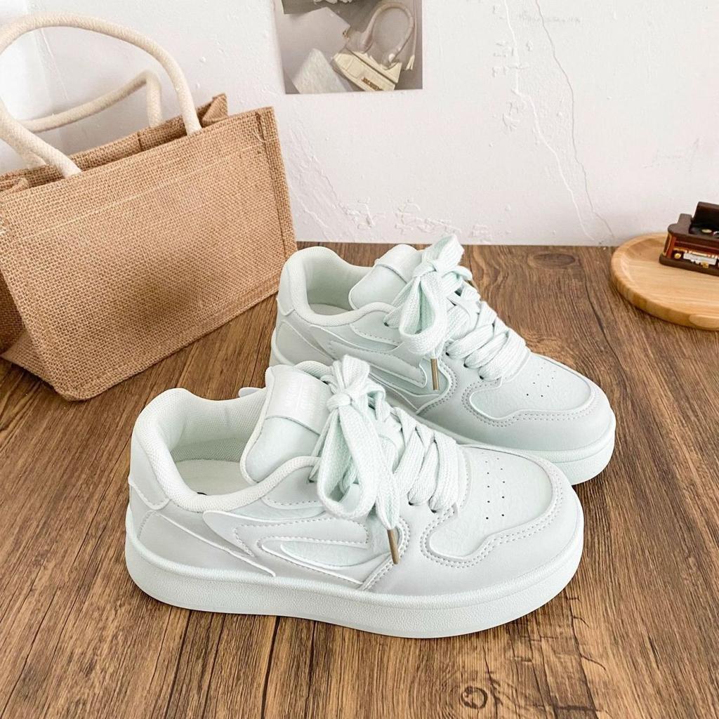 Milk white platform white shoes women's new low-top versatile student breathable sports shoes