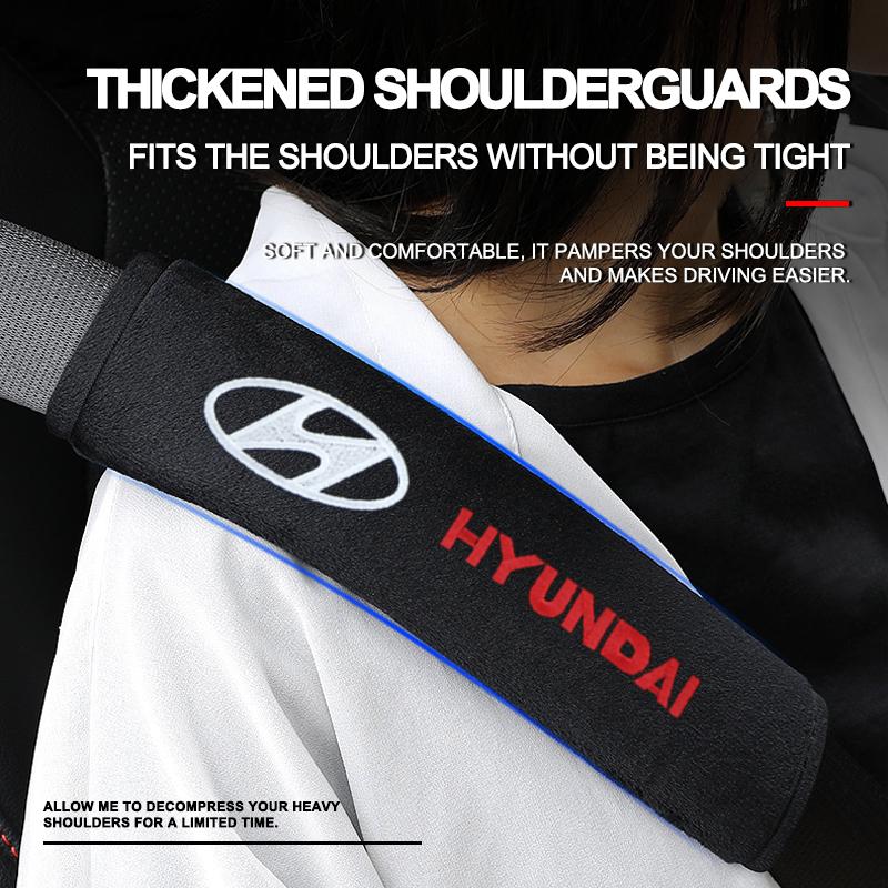 2Pcs Car Seat Shoulder Belt Cover Protector Pad Auto Accessories For Hyundai Tucson Solaris I30 Creta IX35 I40 IX20 Veloster