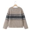 European Style Gradient Jacquard Knitwear - Women's Round Neck, Long Sleeve, Autumn 2025 Edition