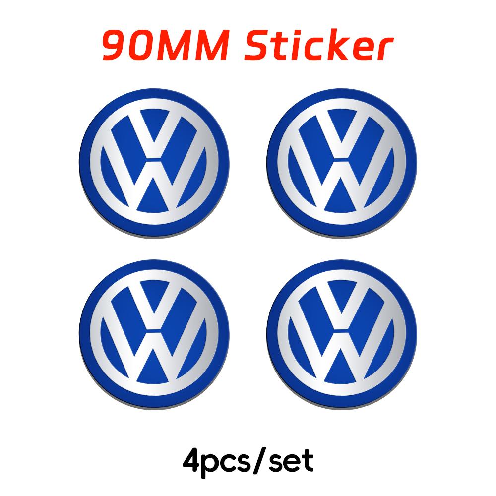 Pour VW Volkswagen Jetta MK5 Golf 4 pièces Pour Volkswagen VW 70mm 80mm 90mm 100mm 120mm Emblème de Voiture Cache-Moyeux Badge Autocollant
