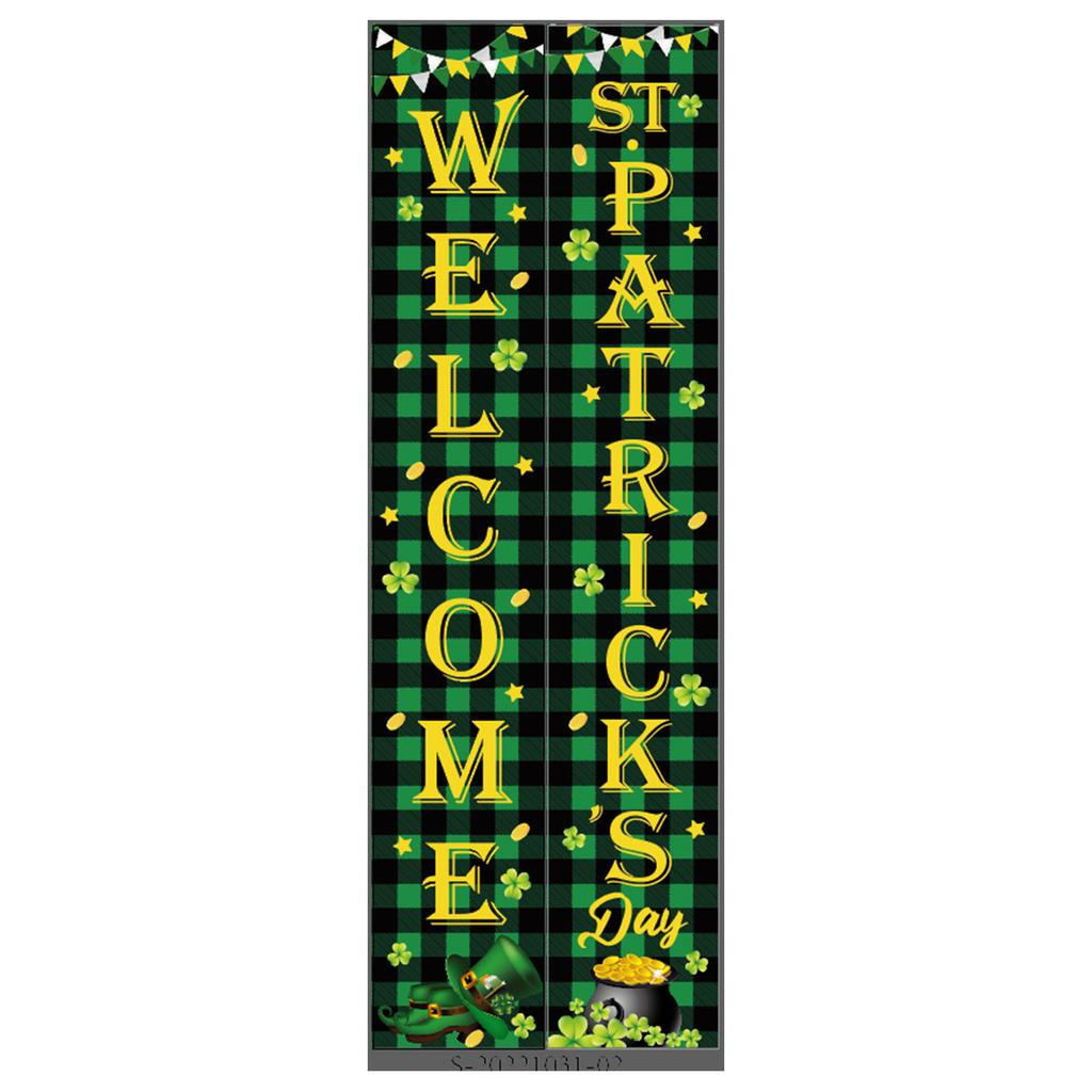 St. Patrick'S Day Family Party Door Frame Decoration Couplet Polyester Cloth Flag Poster Customization