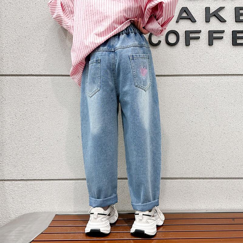 Tankee Girls' Washed Denim Long Pants