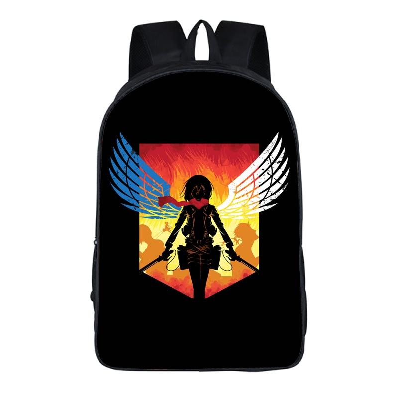 Stylish Anime Attack On Titan Zipper Backpack With Large Capacity For Students And Fans