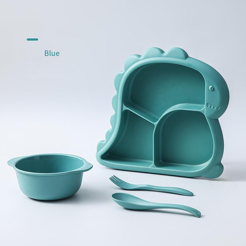 1set Baby Bowls Plates Spoons Forks Food Tableware Set Kid Dishes Dinosaur Food Feeding Bowl for Child Dinnerware Set Cute Plate
