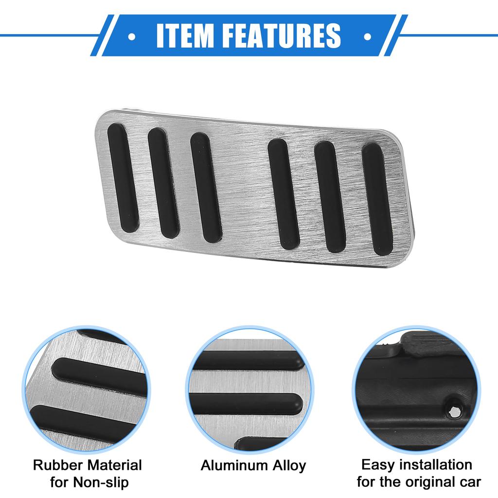 ABSOPRO Car and Brake Pedal Cover Pads for VW Golf and Golf SportWagen Aluminum Silver 2 Pieces Gas, Accelerator, Golf, Alltra, 2015-2020, Non-Slip