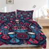 3pcs Guitars Roses Bedding Cover Set, Fashion Classic Popular Print Bedding Set, Soft Comfortable, All Season Use, For Bedroom, Guest Rooma0819128