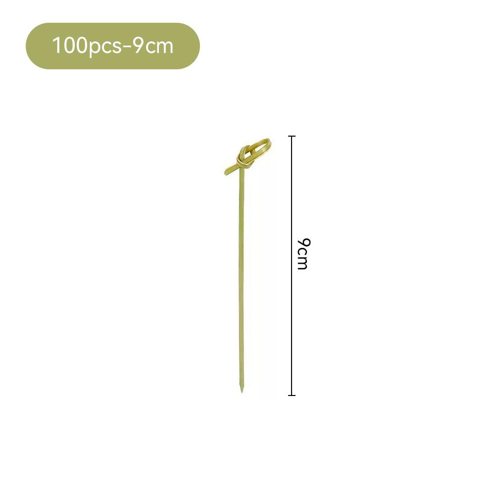 100 PCS Bamboo Cocktail Picks Bamboo Knot Cocktail Food Picks for Appetizers Drinks Fruits Party