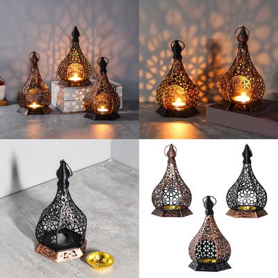  Bougeoir Élégant Design Gourde Durabilité Métal Artisanats Porte-Bougie pour Dîners Romantiques Ambiances Maison