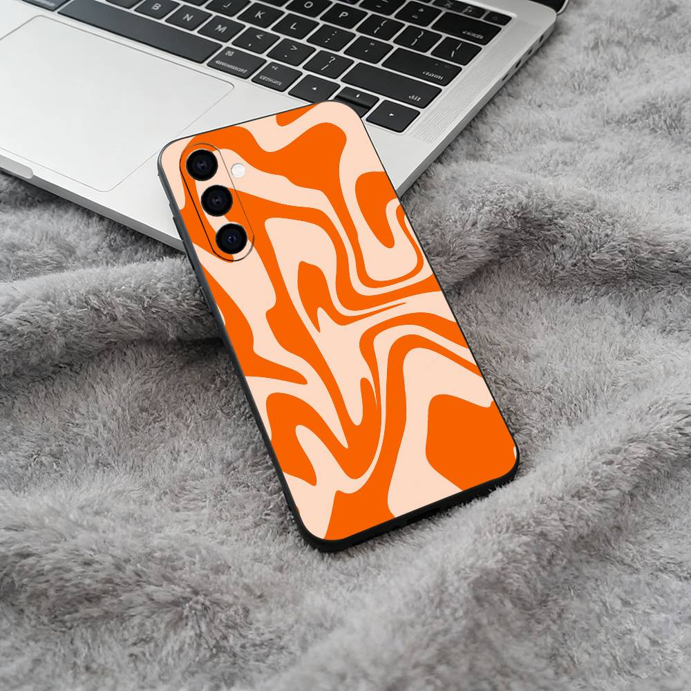 

Abstract -FluidWavy Pattern Phone Case For Samsung Galaxy A73,A71 A72,A70,A53,A52,A51,Soft Silicone Black Cover Samsung a514g