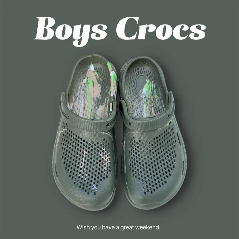 Mode Herr Trendiga Mjuka Tofflor 2024 Ny Mode Tjock Sula Anti-Slip Strand Sandaler Utomhus Semester Fritidsskor Lätta