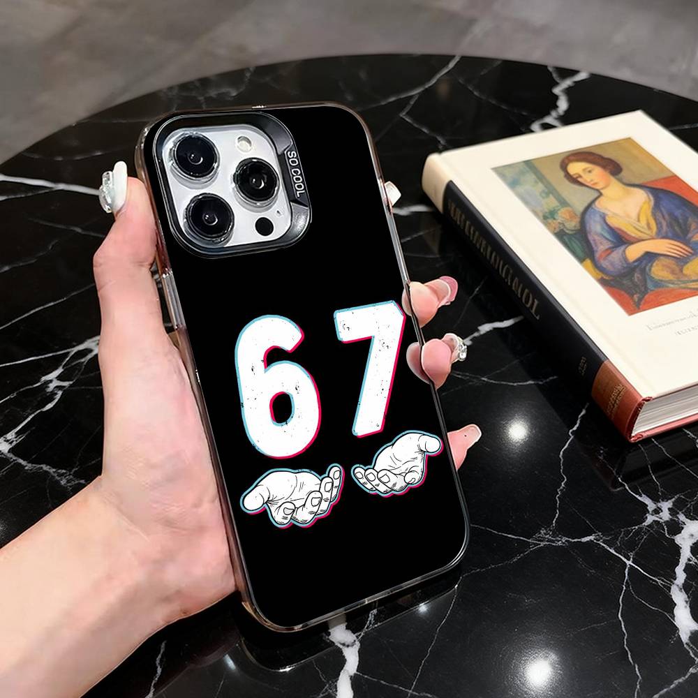 

S-Six SS S-Seven 67 Phone Case For iPhone 17,16,15,14,13,12,11 Plus,Pro Max,XS,Colorful Silver Black Cover iPhone16promax