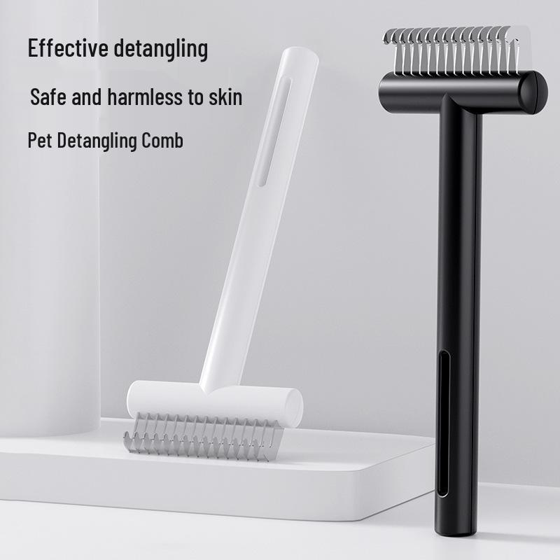Cross-Border Dog & Cat Detangling Comb: Smooth, Shed & Thin Loose Hair for Long-Haired Pets.