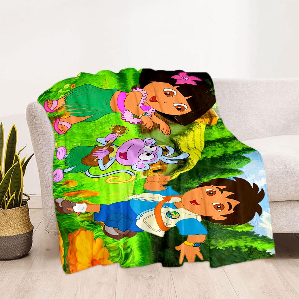 Dora Explorer Blanket Soft & Cozy Suitable for Picnics Couch Office Chair All-Season Use Digital Print Best Holiday Gift for Friends Family