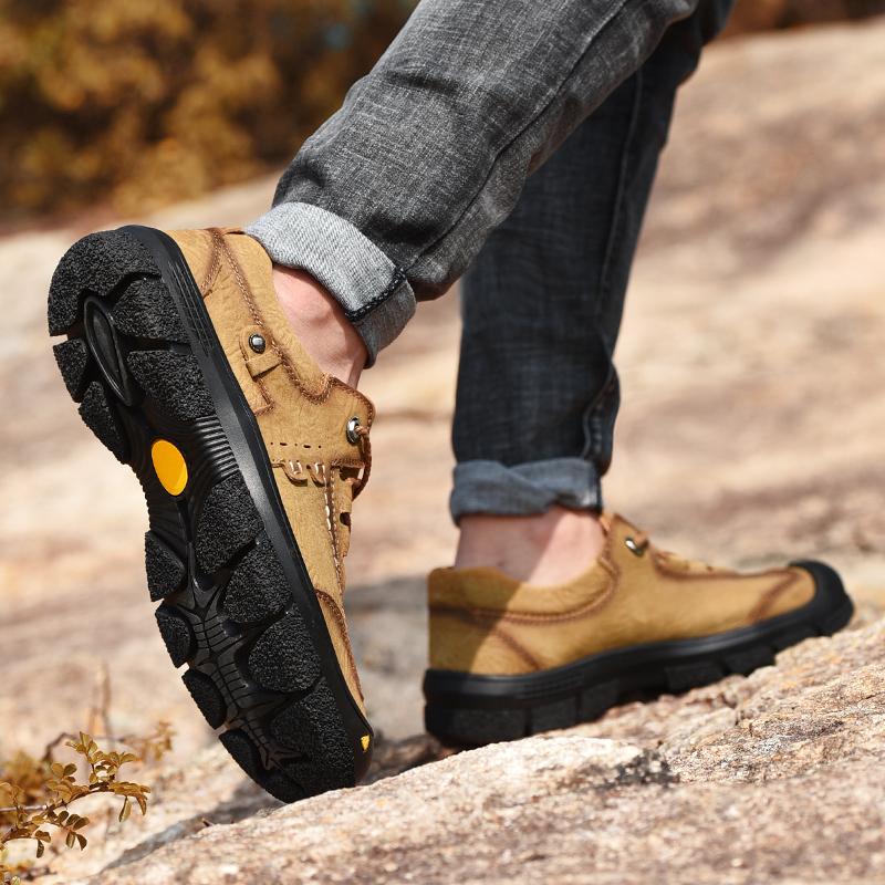 Men's Casual Shoes 2024 Trend Luxury Men's Shoes Low Thick-soled Sneakers Men Genuine Leather Outdoor Hiking Footwear Handmade