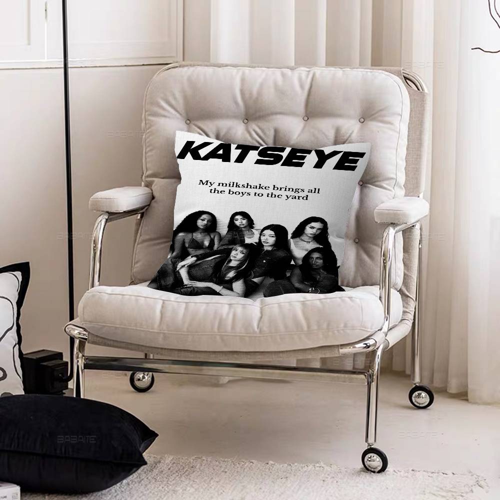 K-KATSEYE Office Cushion Pillowcase Car Cushion Cover45X45CM Lumbar Pillowcase Sofa Pillowcover