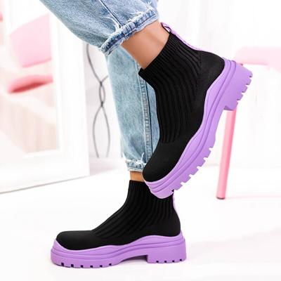 Snow Platform Women Knitted Boots Woman Slip On Ladies Shoes Keep Warm Ankle Boots Casual Winter Footwear