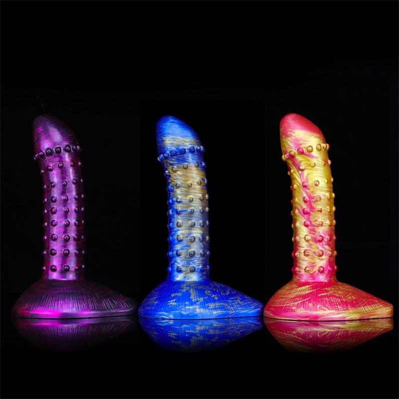 Female Soft Dildo Masturbator Oversized Alien Mixed Color Simulation Dildo Adult Supplies