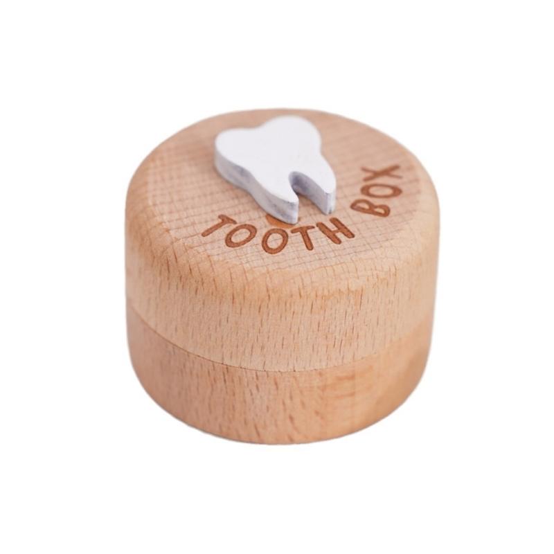 Children's Deciduous Teeth Storage Box Wood Souvenir Organiser Holder Case for Baby Teeth Memories and Infant Growth