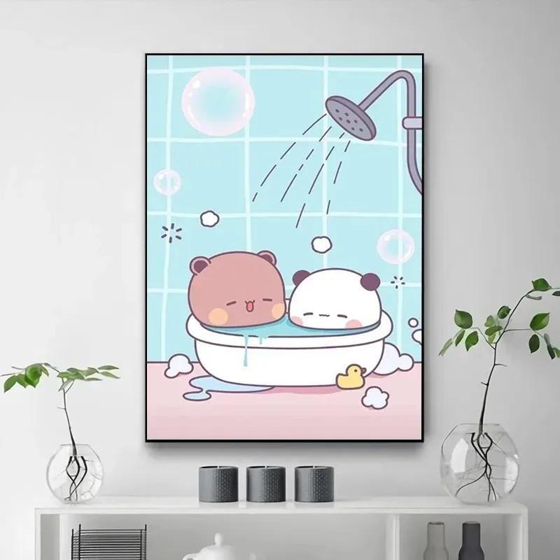 Bubu and Dudu Anime Canvas Poster Cute Living Room Wall Art Print Home Decor Painting for Bedroom and Office Modern Aesthetic W