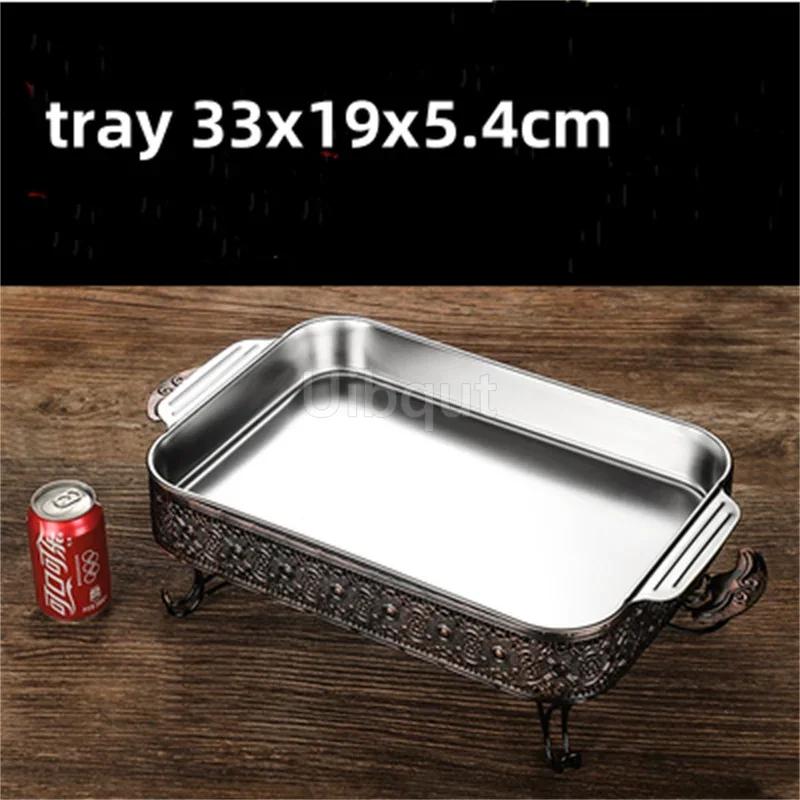

Rectangular 304 stainless steel fish grill cray seafood barbecue alcohol stove bbq grill outdoor charcoal portable camping grill