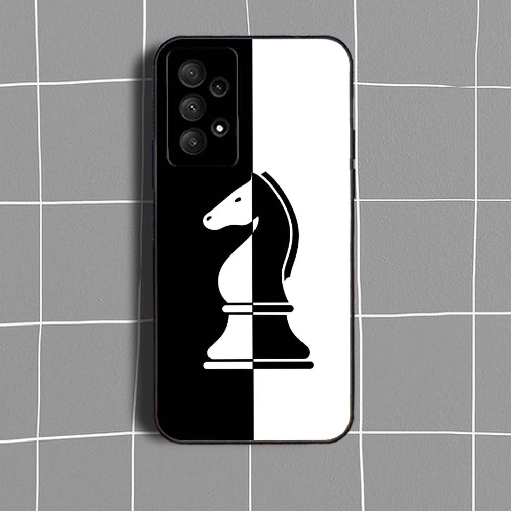 C-Chess Board-ES Phone Case For Samsung Galaxy A73,31,32,72,41,53,52,71,22,5G,Note,J7,8,9 Soft Black Cover